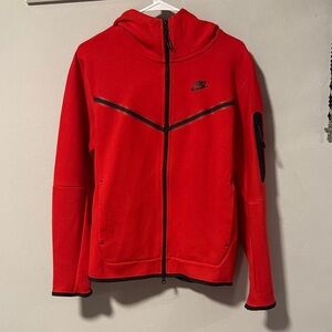 Nike Tech Red and Black Full-Zip Hoodie